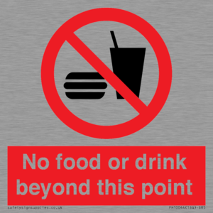No food or drink beyond this point
